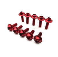 10pcs Motorcycle Bolts Screw M5 x 16 mm Aluminum adornment Bolts Red Anodised 16mm Bolts Red Screws M5 Cap Head Fasteners