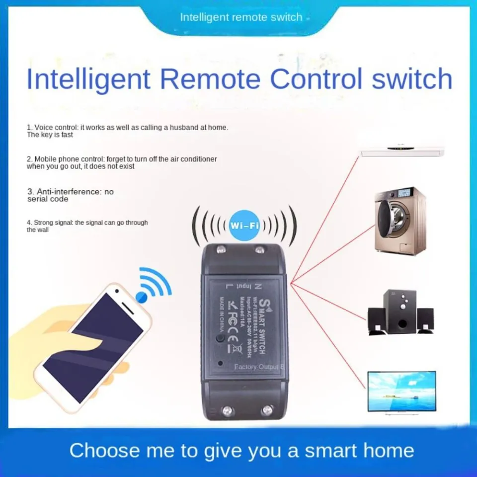 Wifi Smart Switch Wireless Remote Control Home Automation Relay Module  Controller( AC 110V-240V 60HZ / 50H)