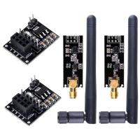 2Pcs NRF24L01+PA+LNA RF Transceiver Module with SMA Antenna 2.4 GHz 1100M + NRF24L01 Wireless Module for