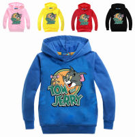 [สต็อก] ผู้ใหญ่ผู้ปกครอง-เสื้อมีหมวกของเด็ก Toms และ Jerrys Hoodies สำหรับเด็กยาวเด็กผู้หญิงแขนยาวการ์ตูนผสมผ้าฝ้ายฤดูใบไม้ผลิฤดูใบไม้ร่วงน่ารักเสื้อกันหนาวมีฮู้ดพิมพ์เสื้อผ้าเด็ก