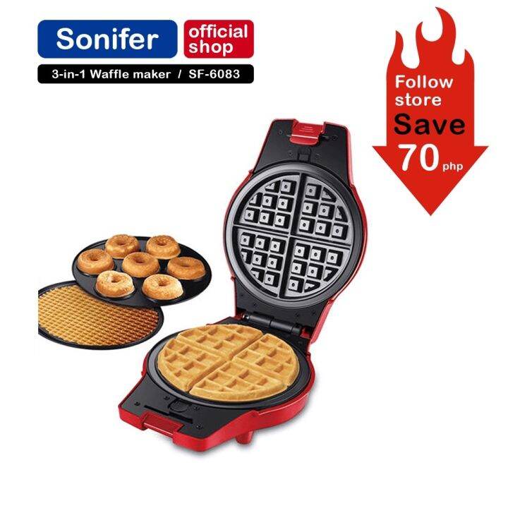 Sonifer 3in1 waffle maker nonstick surface heating suitable for donuts
