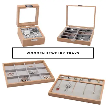 Wooden Jewelry Organizer Box for Watches Necklace Bracelet Brooch