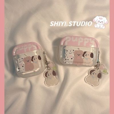 เคสหูฟังบลูทูธไร้สาย ลายลูกสุนัขภาษาอังกฤษ พร้อมจี้ สําหรับ AirPods 2nd Generation 3rd