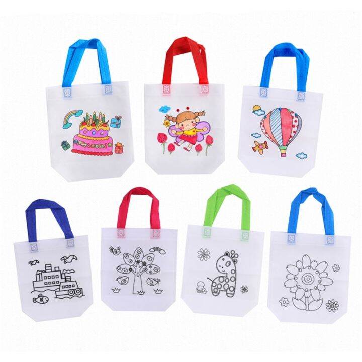 5-sets-diy-graffiti-bag-with-markers-handmade-painting-non-woven-bag-for-children-arts-crafts-color-filling-drawing-toy-gyh