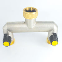 ท่อทองเหลือง Tap Water Connector 2 Way Splitter Quick Valve Coupler Elbow End Plug อุปกรณ์ชลประทาน Garden Hose Tap Splitter