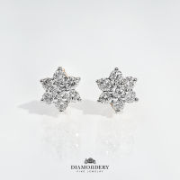 ต่างหูเพชร Flower Stud Earrings