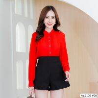 เสื้อแขนยาวสีพื้น Maristar Style No : 2100  Solid Long Sleeve Blouse Fabric : Polyester 100% ใส่ง่าย สวมสบาย ใส่ได้ทุกโอกาส