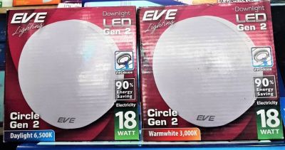 Eveดาวน์ไลท์ติดลอย อีฟ หน้ากลมติดลอย 7นิ้ว LED 18W DL EVE LIGHTING รุ่น Gen2 18W/65 ขนาด 18x18x4.2 ซม. สีขาว