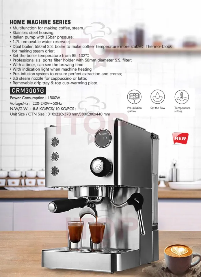 automatic pump espresso machine with thermo block system