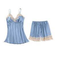 【jw】✷✹  new style sling pajamas with chest pad lace womens home nightwear