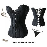 【LZ】✵✹☒  Corpete de steampunk gótico de aço corpete preto sexy lingerie feminina conjunto 8900