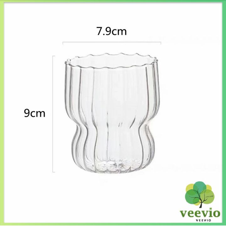 veevio-ถ้วยแก้วไอศครีม-ถ้วยโยโยเกิร์ต-ดีไซน์เก๋-glass-cup
