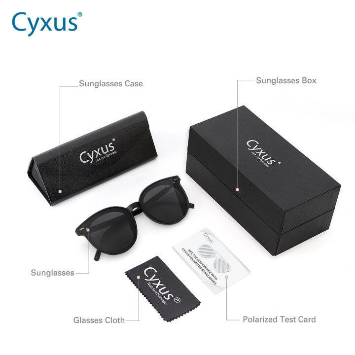 cyxus-แว่นตากันแดดผู้หญิง-polarized-anti-glare-reflection-uv400ป้องกัน-sun-แว่นตา-clear-vision-รอบกรอบกลางแจ้งขับรถขี่จักรยานแว่นตาผู้หญิงผู้ชาย1945823