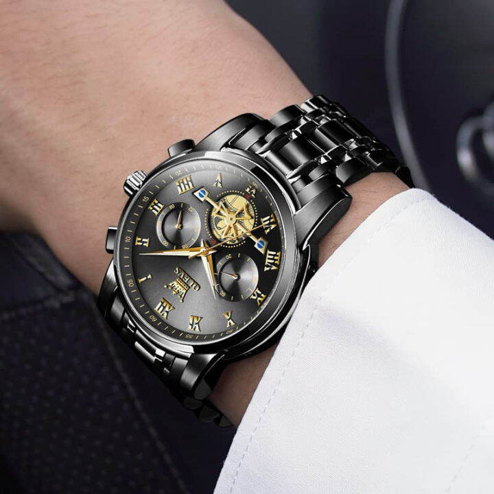 olevs-mens-watches-chronograph-business-dress-quartz-stainless-steel-waterproof-luminous-date-wrist-watch-all-balck-wrist-watch