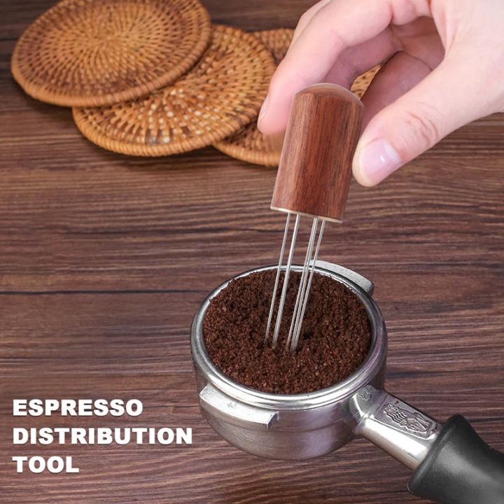 wdt-tool-espresso-distribution-tool-portable-espresso-distribution-tools-6-needles-rosewood-color