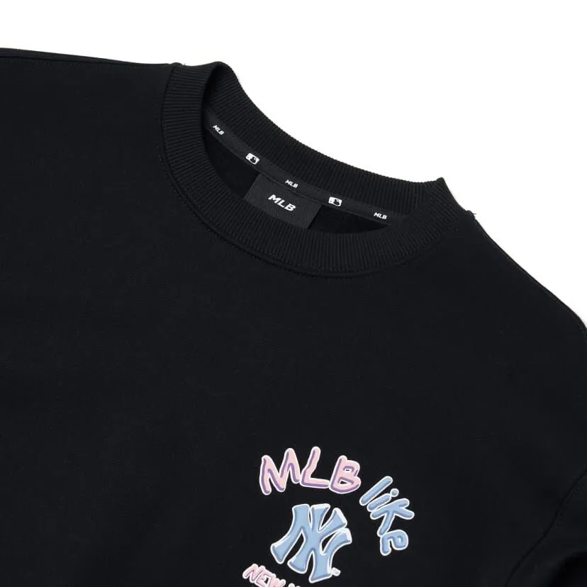 MLB Korea - Gradient Monogram All-Over Overfit Sweatshirt Coral / Xs