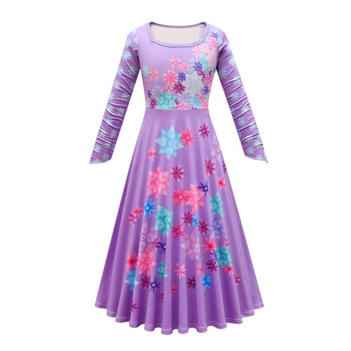 jeansame-dress-ดิสนีย์-encanto-เสน่ห์เครื่องแต่งกายสีม่วง-isabella-madrigal-เจ้าหญิงชุดสูทเสน่ห์สำหรับสาวๆเทศกาลพรรคชุดเด็กเสื้อผ้ากระเป๋า