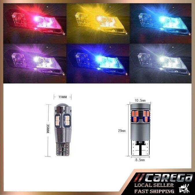thumbnail interactive-video image 1 of 10x BA9S 3014 10-SMD LED Bulbs - 12V, White 6000K, For Interior, Dome, License Plate, And Trunk Lights 1 of 3