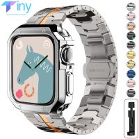 เคส TPU + สายนาฬิกา Apple Ultra 49Mm 41Mm 45Mm 42Mm 40/44Mm สร้อยข้อมือเหล็กสแตนเลสโลหะสำหรับ I Watch Series 8 7 6 SE 5 4 (ไม่รวมนาฬิกา)