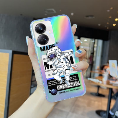 Serpens เคส Realme ลายการ์ตูน,เคสโทรศัพท์สลายเลเซอร์ลายการ์ตูน NASA Space บางเฉียบ TPU นุ่มขอบใสสีสันสดใสเคสกันกระแทกบัตรเลเซอร์ในตัวผ้าคลุม