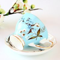 Porcelain Fashion British Bone China Coffee Cup and Saucer Set Ceramic Flower Tea Set Household Coffee Ware