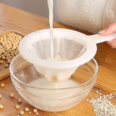 Reusable Nylon Colander Mesh Sieve Strainer with Handle for Juice Tea Soymilk Coffee Filter Kitchen Tool