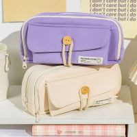 MINIMUM EMPATHY73MI1 Multi-function Pencil Bag Fabric Large-capacity Cosmetic Pouch Creative Stationery Case Student School Supplies