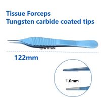 Titanium Tissue Forceps Tungsten Carbide Coated Tips Pet Surgical Instrument