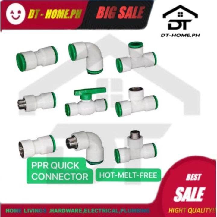 Durable PPR QUICK CONNECTOR 1/2'' 3/4'' 1'' HOTMELTFREE HOT COLD