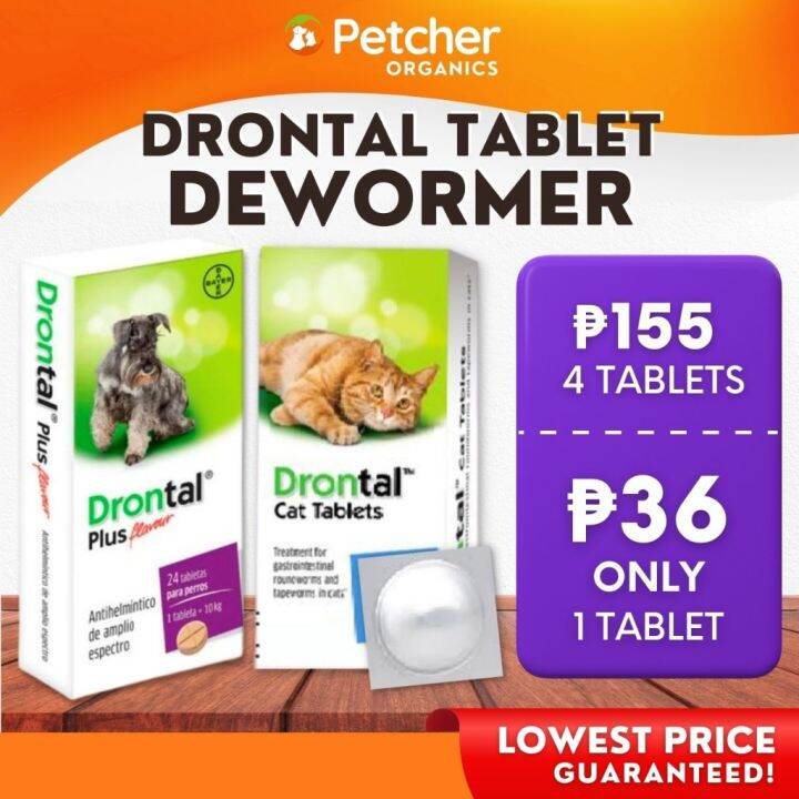 Drontal Plus 1pc Tasty Deworming Tablet Dog Cat Dewormer Tapeworms