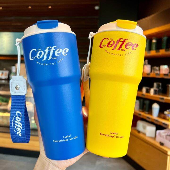 กาแฟ-ถ้วยใส่ของร้อน-แก้วเบียร์-เครื่องดูดฝุ่นเหล็กกันสนิมสองชั้นรถพกพาหญิง-ฉนวนกันความร้อนกระบอกน้ำเดินทาง