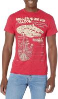 STAR WARS mens Millennium Falcon Detailed Drawing T-shirt T Shirt, Red Heather, 3X-Large US