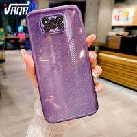 VRQR เคสสำหรับ Xiaomi โทรศัพท์ POCO X3 Pro POCO X3 NFC เคสลายกากเพชรไล่ระดับสีระดับสูงเคสกันกระแทกกล้องรวมทุกอย่างโปร่งใส