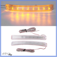 ZBING ไฟแสดงสถานะกระจกมองหลังรถยนต์ LED สีเหลืองอำพันอ่อนอเนกประสงค์9 SMD12V จำนวน2ชิ้น