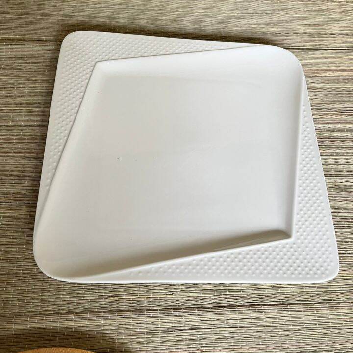จานเซรามิก-ceramic-plates-จานเหลี่ยม-จานแบน-จานข้าว-จานสวยๆ-จานราคาถูก-จานยกโหล-จานชามราคาส่ง-ขนาด-10-นิ้ว