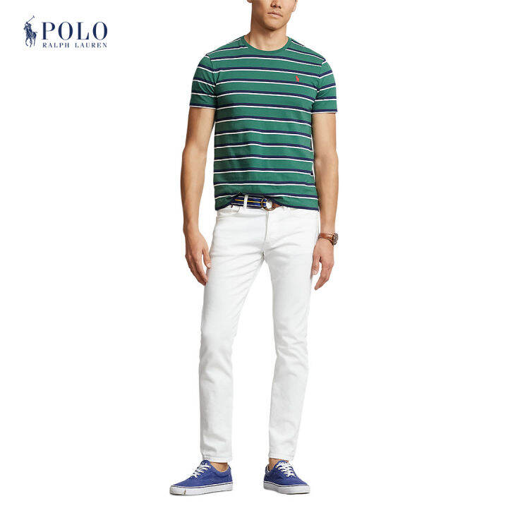 Polo Ralph Lauren Mens Custom Slim Fit Striped Jersey T Shirt Lazada Ph 3727