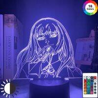 อะนิเมะโคมไฟ Kakegurui 3D LED Night Light Jabami Yumeko รูปของขวัญสำหรับตกแต่งห้องนอนน่ารักญี่ปุ่น Waifu โคมไฟ LED