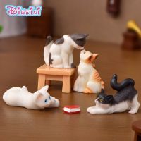 Action FiguresZZOOI Christmas Cat Kitten Action Figure Cartoon Animal Model Wedding DIY Figurine Birthday Cake Decoration Toys Doll House Gift Kids Action Figures