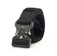 Army Canvas Belt Men Tactical Designer Belts For Jeans Pants Elastic Nylon 4.3 CM Wide Belt Black Metal Buckle Waist Belt