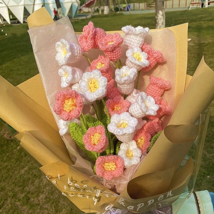 ร้านดอกไม้-ayiq-ดอกไม้ปลอมถักด้วยมือจำลองการถักด้วยมือโต๊ะดอกไม้เดซี่ทอช่อดอกไม้บ้านโต๊ะของขวัญวันวาเลนไทน์39-s