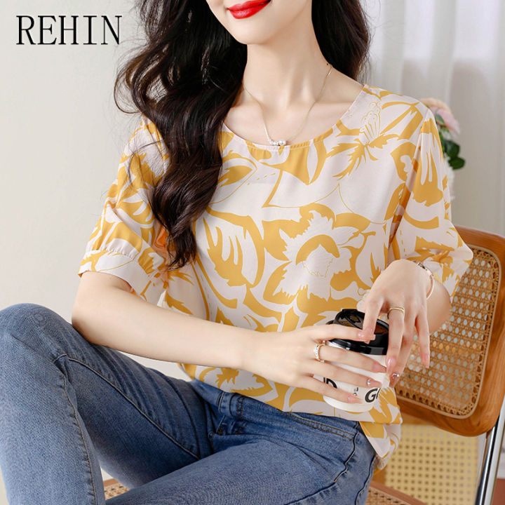 rehin-เสื้อยืดแขนสั้นชีฟองขนาดใหญ่ฤดูร้อนคอกลมผู้หญิงที่จะครอบคลุมท้องกับเสื้อ-l-4xl-เข้ารูปและทันสมัยสำหรับผู้หญิง