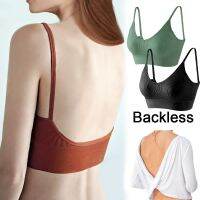 （A So Cute） เปิดกลับ BraSexy Backlestop Wirefree ชุดชั้นใน WomenCrop Top เบาะ U Type ไม่มีรอยต่อ Brassiere Vest