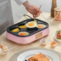 กระทะทอดไข่ดาวไฟฟ้า3 in1 กระทะทำแพนเค้ก เคลือบ NON-STICK 6หลุมHousehold Egg Burger Machine