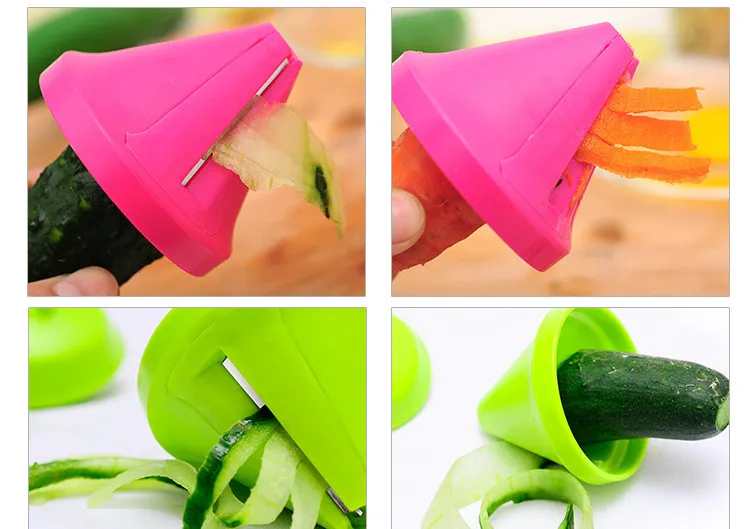 Kitchen Gadget Funnel Vegetable Carrot Radish Cutter Shred Slicer Spiral  Device