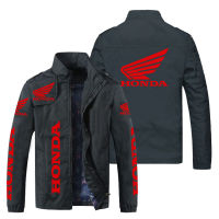 Honda Motorcycle Red Wing Logo Print Jacket Women Windbreaker Fashion Casual Motor Sports Jacket Men Honda Car Wing Biker Jacket