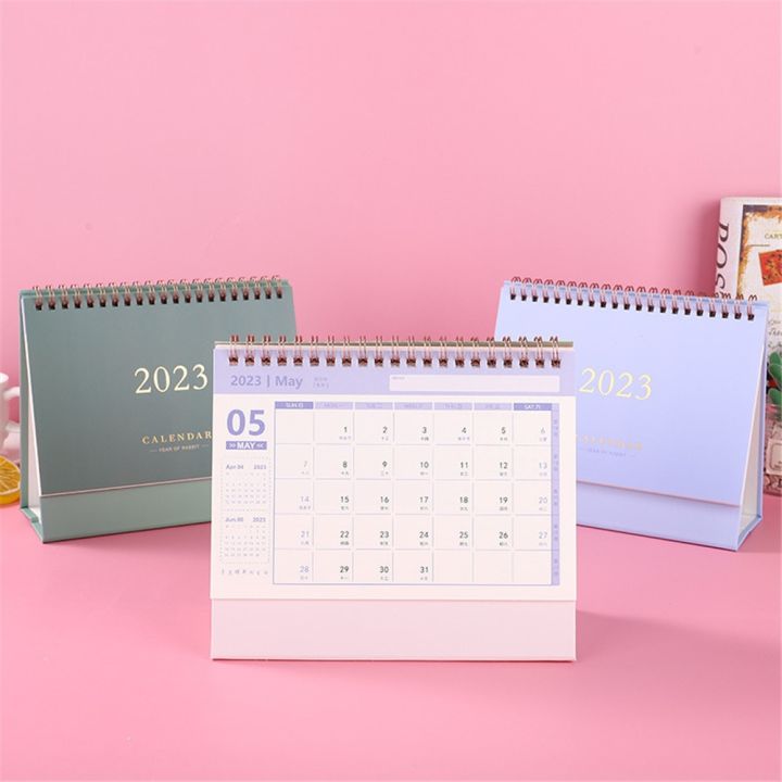 【CW】 Calendar 2023 Desk Standing Week Planner Business Solid Color ...