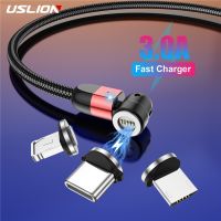 [KOLT Digital] USLION 3A สายแม่เหล็ก Usb Fast Charging Type C แม่เหล็กชาร์จสาย Micro Usb สำหรับ iPhone 8 7 6 XS Plus Samsung Xiaomi Usb C