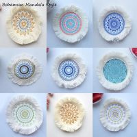 ใหม่ Bohemian mandala ins braid tassels ตารางเสื่อ pad ผ้า placemat ถ้วย coaster รอบ doily อุปกรณ์ครัว - Faewer