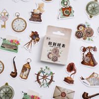 46Pcs Back To The Past Series Boxed Stickers Decorative Scrapbooking Vintage Label Diary Stationery Album Phone Journal Planner Stickers Labels