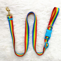 Dog Leash Rainbow Series Adjustable Length Multicolored Waistband Leash Cat Collar Suit Accessories Dog Collar Para Perro